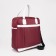 Board Road on a zipper, an outer pocket, a suitcase holder, burgundy/white color