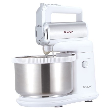 Mixer Pioneer MX345, planetary, 450 W, 4 l, 5 speeds, white color with silver
