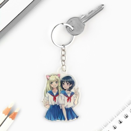 Key keychain children's acrylic "Girlfriends", 4.9 x 6.7 cm-1