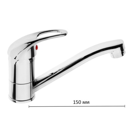 Kitchen mixer Zein Z50151, one -leaf., 35 mm cartridge, pour 15 cm, without eyeliner, chrome-3