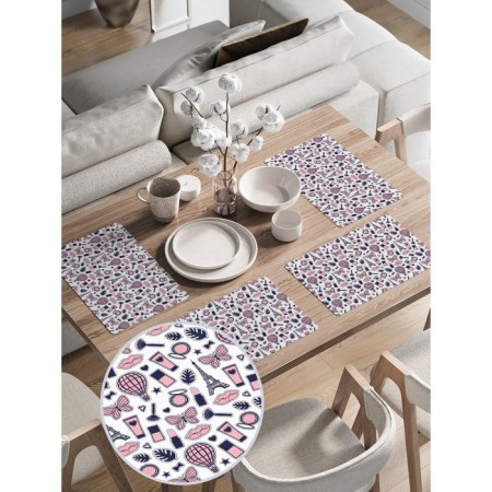 Set of napkins for setting the table "Girls", rectangular, rounded edges, size 30x46 cm, 4 pcs-1
