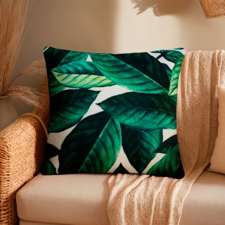 Pillowcase decorative Ethel of the tropics "Foliage" 40x40 cm, velor