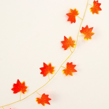 Decor "Girland from the leaves" Length: 2.4 m, width: 17 cm, red-yellow color-2