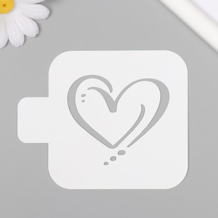 Plastic stencil "Heart" 9x9 cm