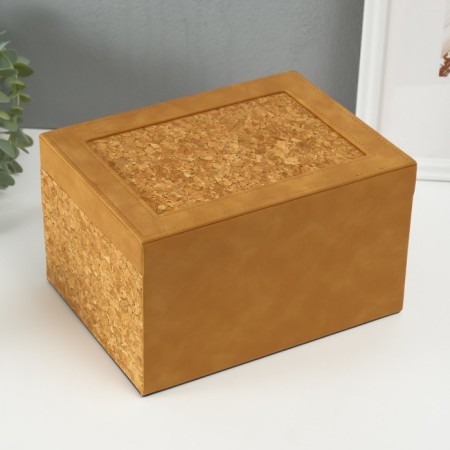 Шкатулка кожзам для украшений "Пробка" 17,5х23,5х14 см-4