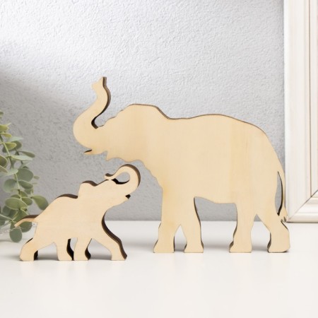 Souvenir tree Light "African elephant with an elephant" set 2 pcs 16x19 cm-4
