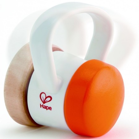 A toy for the newborns Hape "Roller", 2 in 1, rattle and catka on wheels