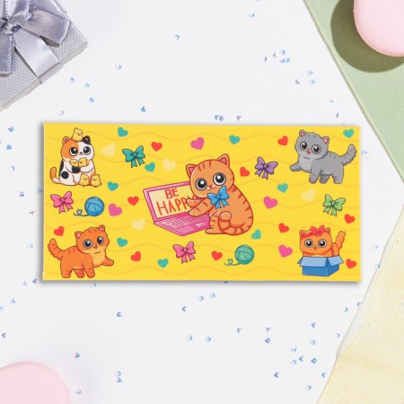 Money envelope "Be happy" cardboard, 16.5 x 8 cm-1