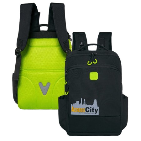 Youth backpack 45 x 31 x 12 cm, ergonomic back, Across M-4, black/yellow M-4-3