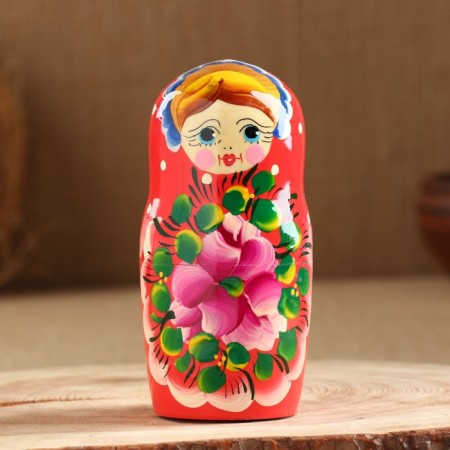 Nesting doll "Avdosya", red dress, 5 puppet, 18 cm-6