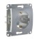 Glossa socket Sche GSL000343, 16 A, single, hidden, with salary, aluminum color