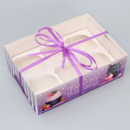 Capcake box, confectionery packaging, 6 cells “someone special”, 23 x 16 x 7.5 cm-1