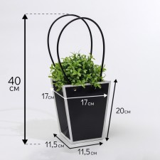 Board for flowers black moisture-resistant, 17x17-11.5 x 11.5-20 cm