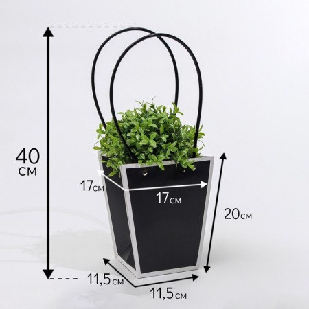 Board for flowers black moisture-resistant, 17x17-11.5 x 11.5-20 cm