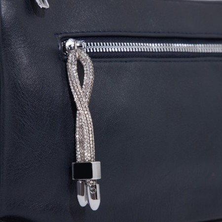 Bag Cross-Bodi with a zipper, blue color-4