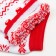 Terry socks, white/red color, size 23-25