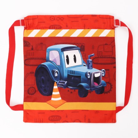 Children's Bag "Blue Tractor", 35 × 30 cm, red color-1