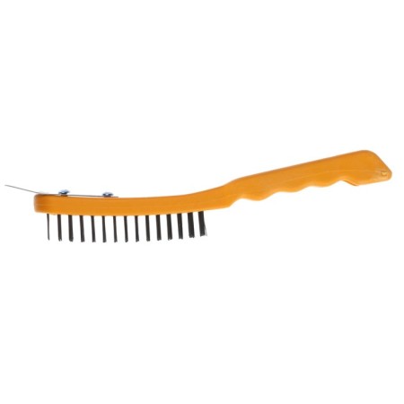 Metallic manual tundra brush, with a spatula, plastic handle, 5-row-4