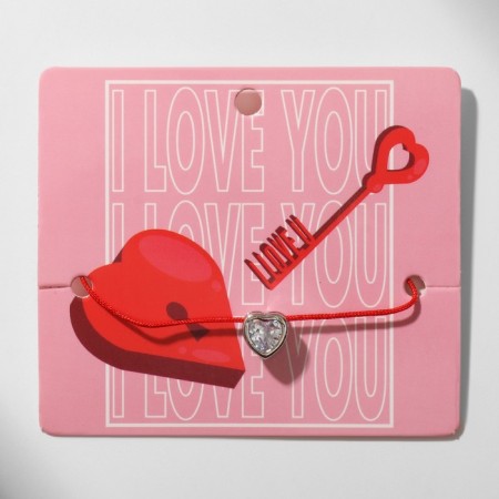 Bracelet "Brill" heart, white color in silver-2