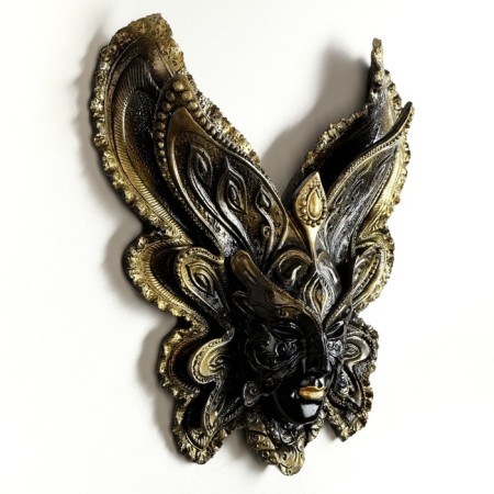 Panel "Mask 3" Black with gilding, 28cm-2