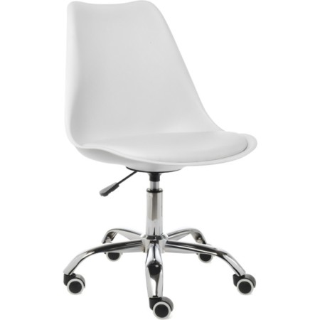 Computer chair Kolin Metal/Eco -leather/Plastic, Chrome/White 49x56x79 cm