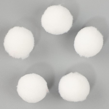 A set of textile details for the decor "bombs" 50 pcs. set, size 1 pc: 1.5 cm, white color-2