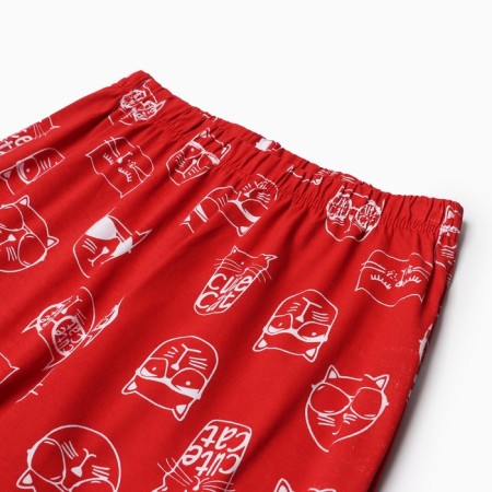 Homemade female "kitten in a glass" (T -shirt/pants), white/red color, size 46-9