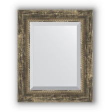 A mirror with fatset in a baguette frame is an old tree with weaving 70 mm, 43 x 53 cm, evoForm