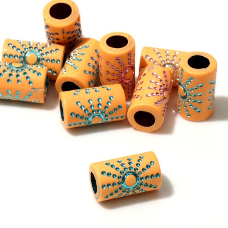 Bead "Ornament" Sun, 1.7 × 1 × 1 cm, set 10 pcs., Brown color-1
