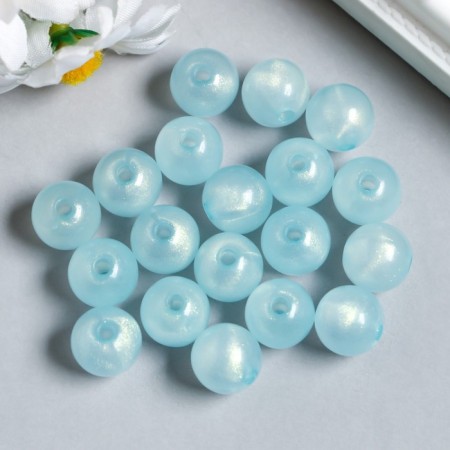 Plastic beads "Blue balls with sparkles" shine in the dark set of 20 g d = 1.2 cm-1