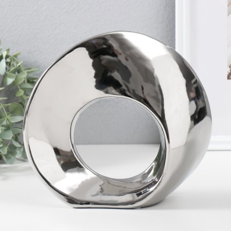 Souvenir Ceramics "Abstraction. Ring" silver 23x8.5x21.5 cm-3
