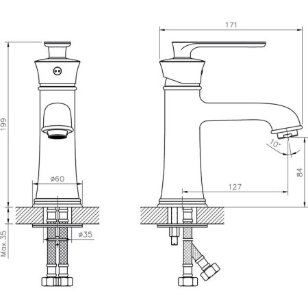Rush Flores FLG0835-1 sink mixer, single-leaf, gold-1