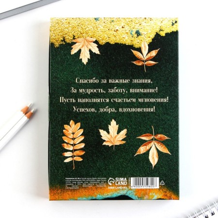 Diary in a gift box, A5, 80 sheets, a solid cover to the "Golden Teacher"-9
