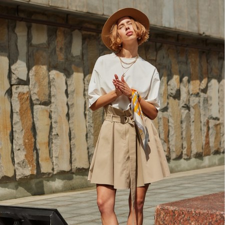 Women's skirt Minaku: minku: safari beige color, pr 42-4