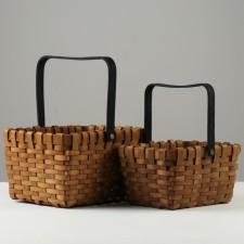 A set of wicker baskets of 2 pcs, 26x22xh15/28 cm, 22x17xh12/24 cm, sequoia