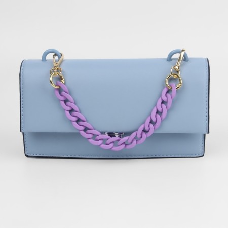 A chain for a bag, with carbines, plastic, 23 × 17 mm, 30 cm, lilac/gold color-3