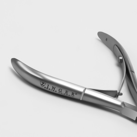 Manicure nippers for cuticles, double spring, 10 cm, blade length-5 mm, on the blist, matte silver, B-188 (450) -D (FD) -sh lj-3