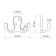 Hook furniture tundra TKD026, two -rod, chrome