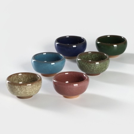 A set of ceramic "Moonstone", 6 objects: 50 ml, color mix-3