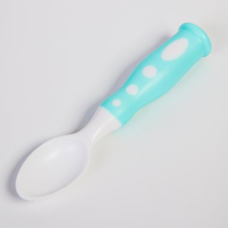 A set of children's dishes "Bunny", 3 objects: a plate on a suction cup, cover, spoon, turquoise color-5