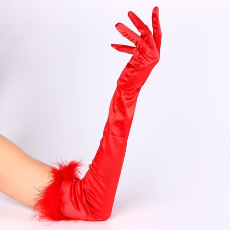 Carnival accessories with feathers, red color-3