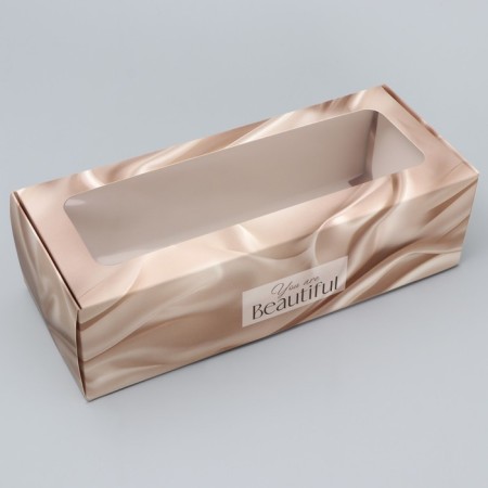 Confectionery packaging, a cupcake box with a window, "silk", 26 x 10 x 8 cm