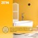 Ventilation grate Zein, D = 150 mm, round, with a grid, a flange, a stiff, brown