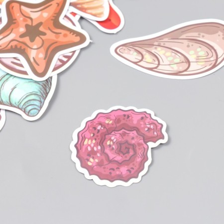 Stickers for creativity "shells, stars and corals" set of 50 pcs 4x8 cm-1