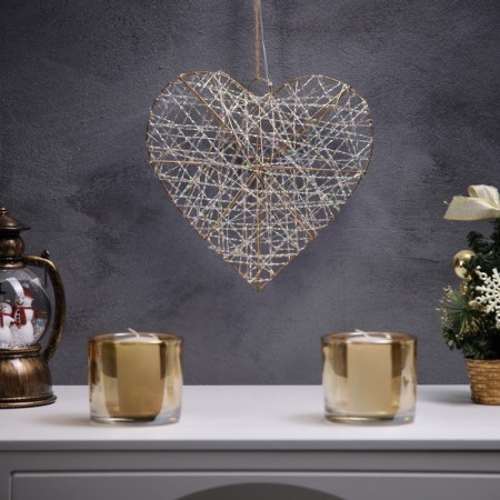 LED figure "Heart" 29x25x6 cm, 20 LED, AAX2 batteries (not in the kit), glow warm white-1