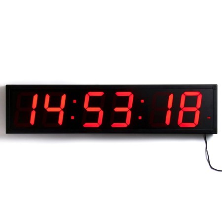 Electronic wall clock "Solomon", timer, stopwatch, 97 x 8 x 23 cm, red numbers-3