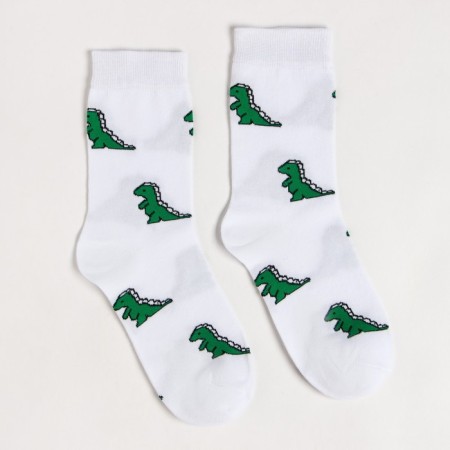 Socks "dinosaurics", white color, size 25-27 (40-42)-1