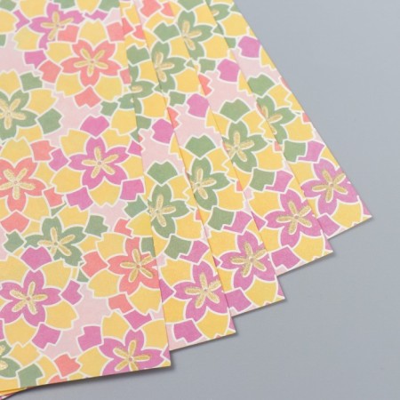 1-sided paper with gold embossing "Flower kaleidoscope" density 80 g 24.5x23 cm-1