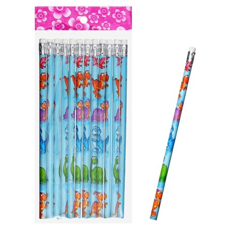 Pencil Chernographic Calligrata "Dinosaurians", HB, with Eraser, Round Corps