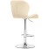 Baric stool Trio metal/eco -leather, chrome/beige 48x52x86 cm